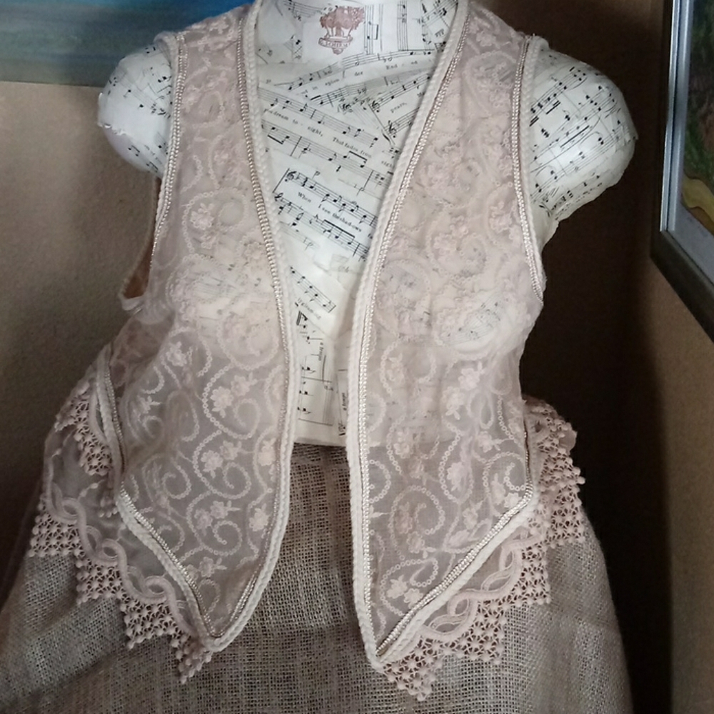 Chico's Boho cream color lace vest